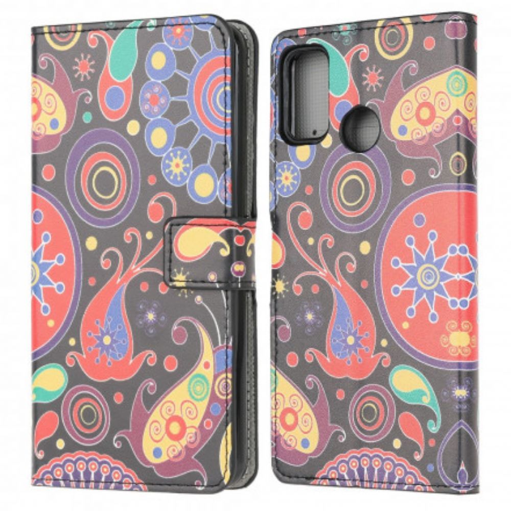 Leren Hoesje voor Moto G10 / G30 Galaxy-ontwerp