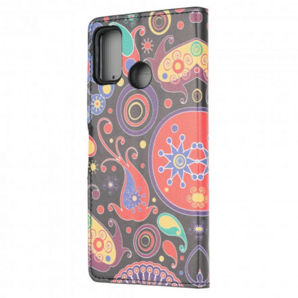 Leren Hoesje voor Moto G10 / G30 Galaxy-ontwerp
