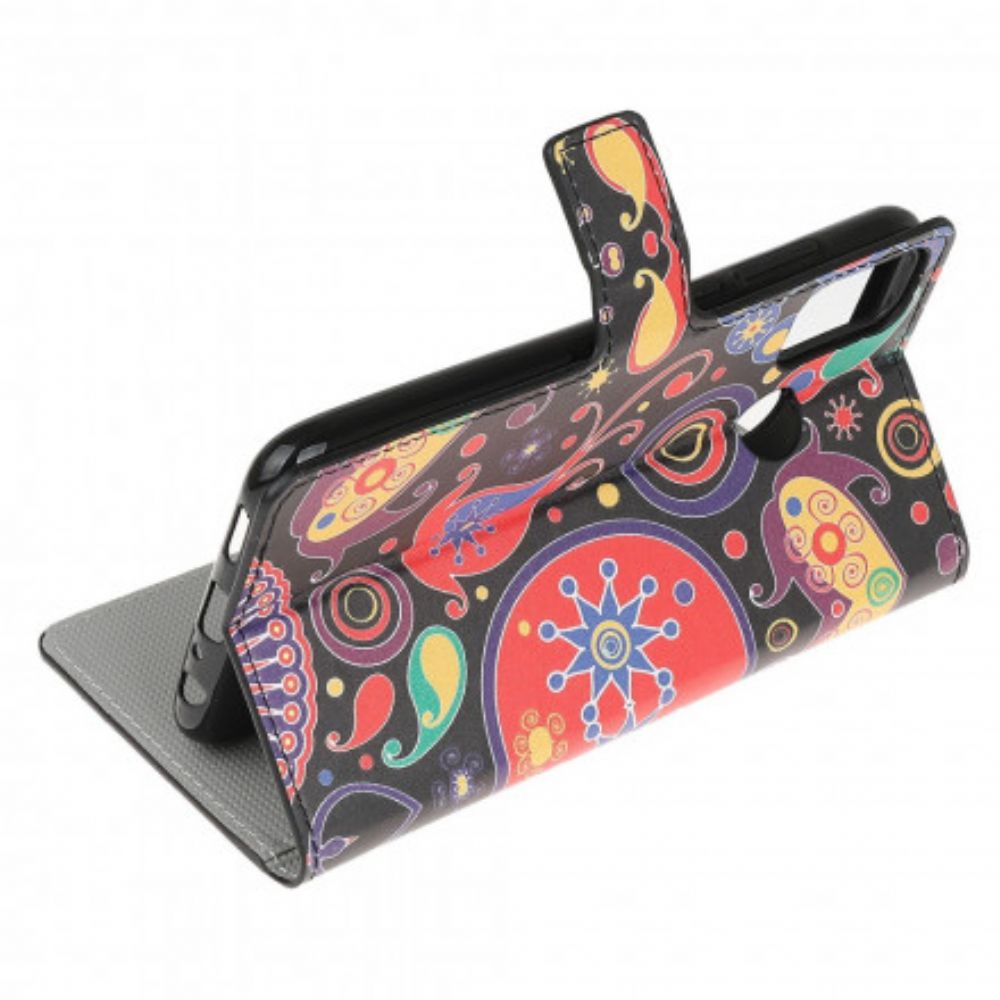 Leren Hoesje voor Moto G10 / G30 Galaxy-ontwerp
