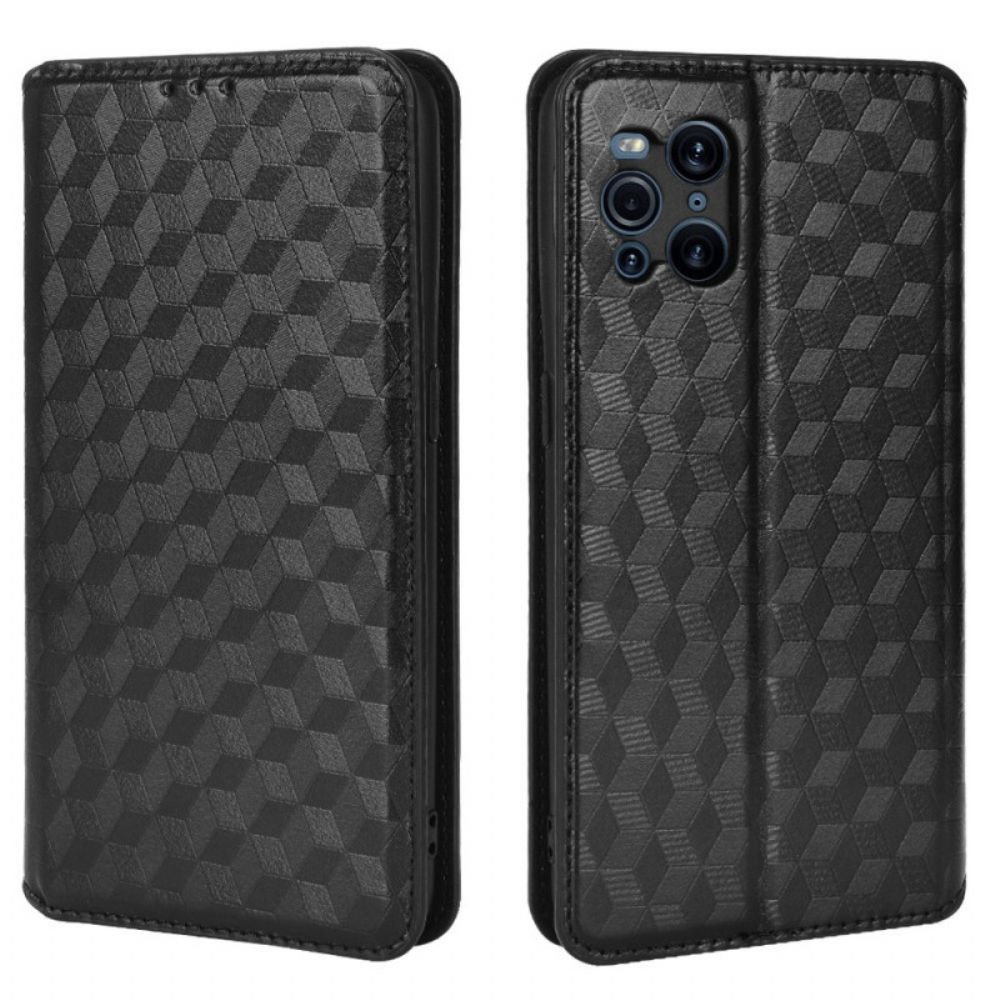 Bescherming Hoesje voor Oppo Find X3 / X3 Pro Folio-hoesje Diamant Leder Effect