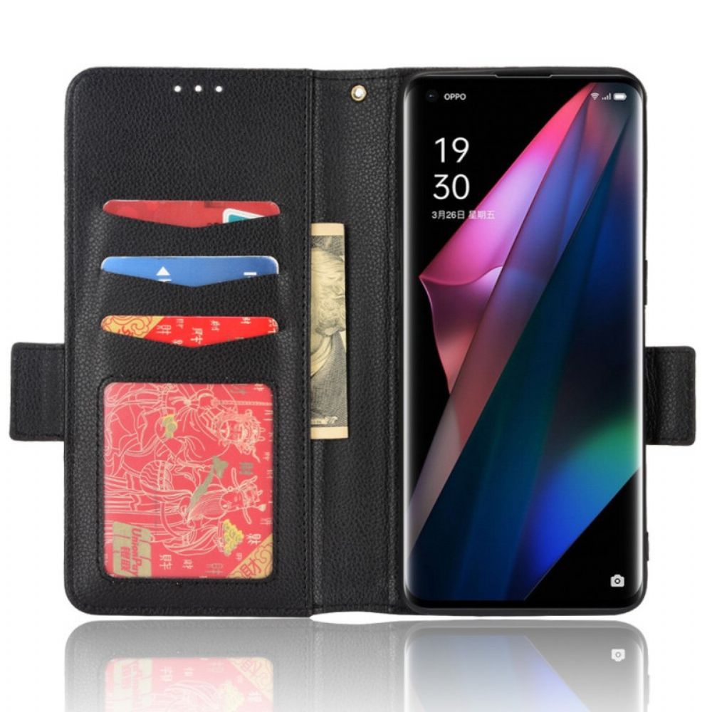 Folio-hoesje voor Oppo Find X3 / X3 Pro Flip Case Dubbele Flap Litchi Nieuwe Kleuren