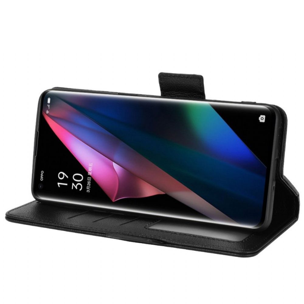 Folio-hoesje voor Oppo Find X3 / X3 Pro Flip Case Dubbele Flap Litchi Nieuwe Kleuren
