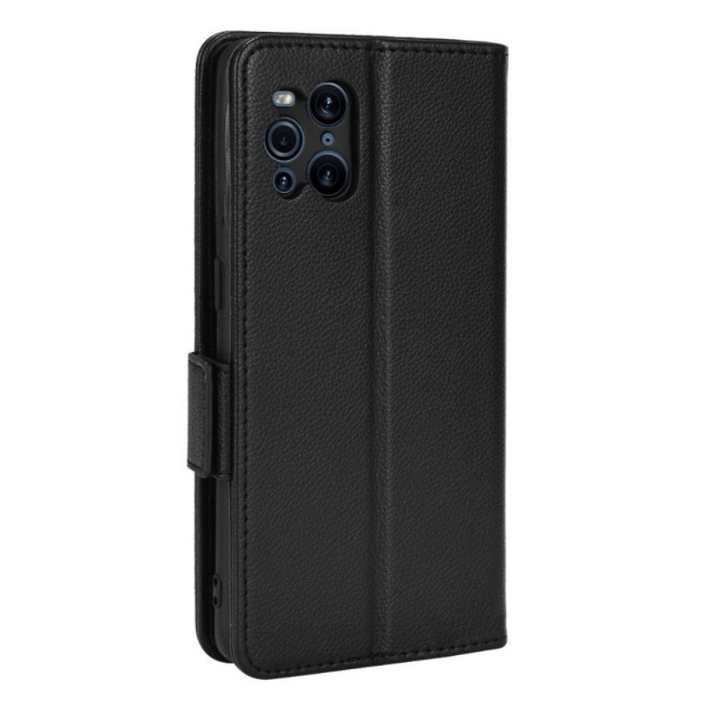 Folio-hoesje voor Oppo Find X3 / X3 Pro Flip Case Dubbele Flap Litchi Nieuwe Kleuren