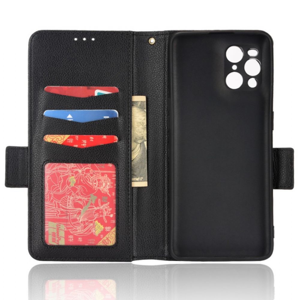 Folio-hoesje voor Oppo Find X3 / X3 Pro Flip Case Dubbele Flap Litchi Nieuwe Kleuren