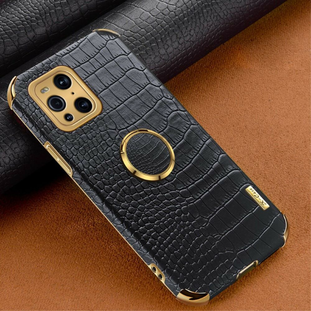 Hoesje voor Oppo Find X3 / X3 Pro X-case Krokodillenleer-effect