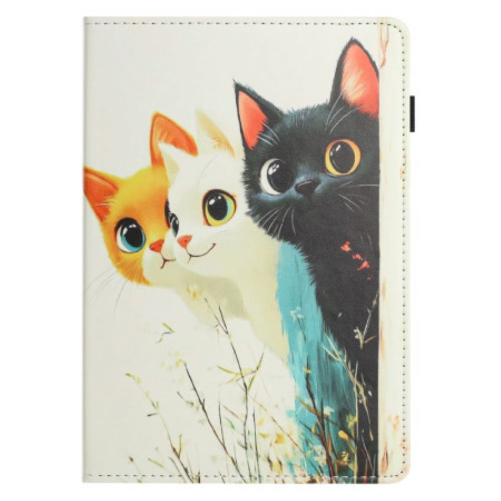 Cover Samsung Galaxy Tab S10 Fe Ontwerp Met Drie Katten