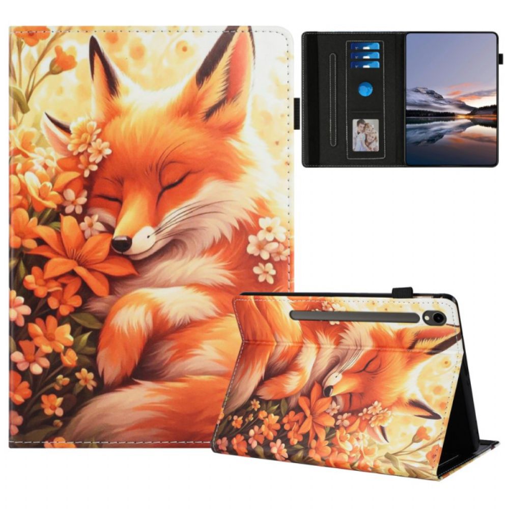 Cover Samsung Galaxy Tab S10 Fe Vos Met Bloemen Bescherming Hoesje