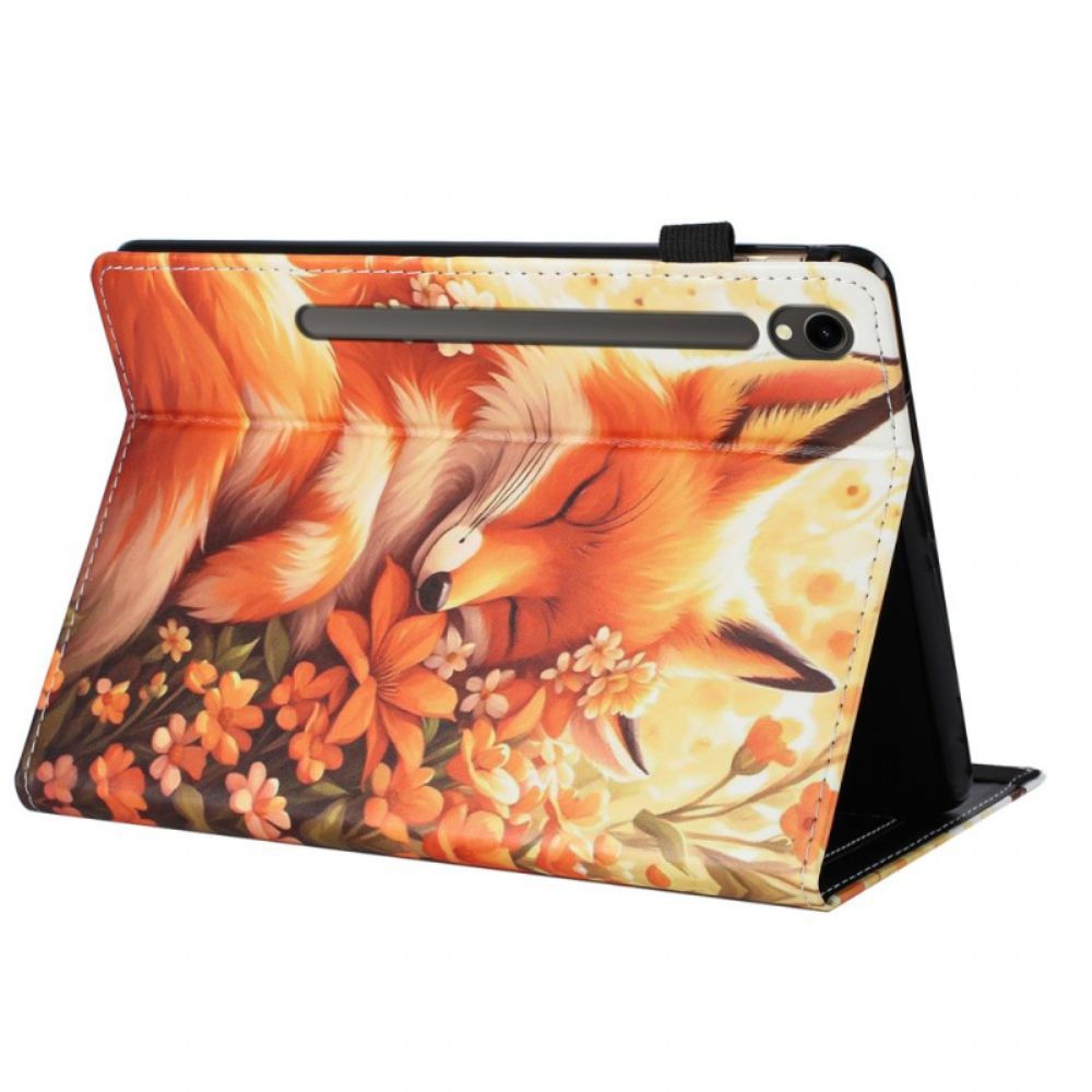 Cover Samsung Galaxy Tab S10 Fe Vos Met Bloemen Bescherming Hoesje