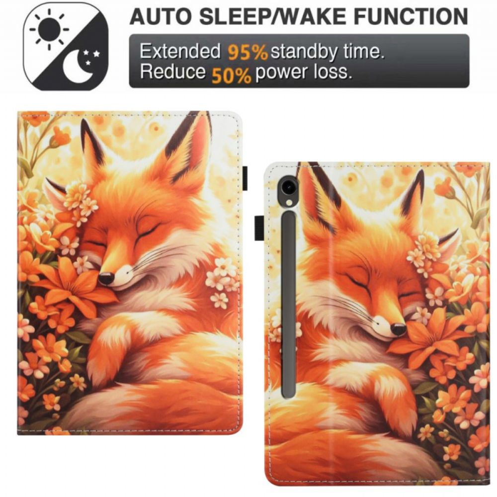 Cover Samsung Galaxy Tab S10 Fe Vos Met Bloemen Bescherming Hoesje