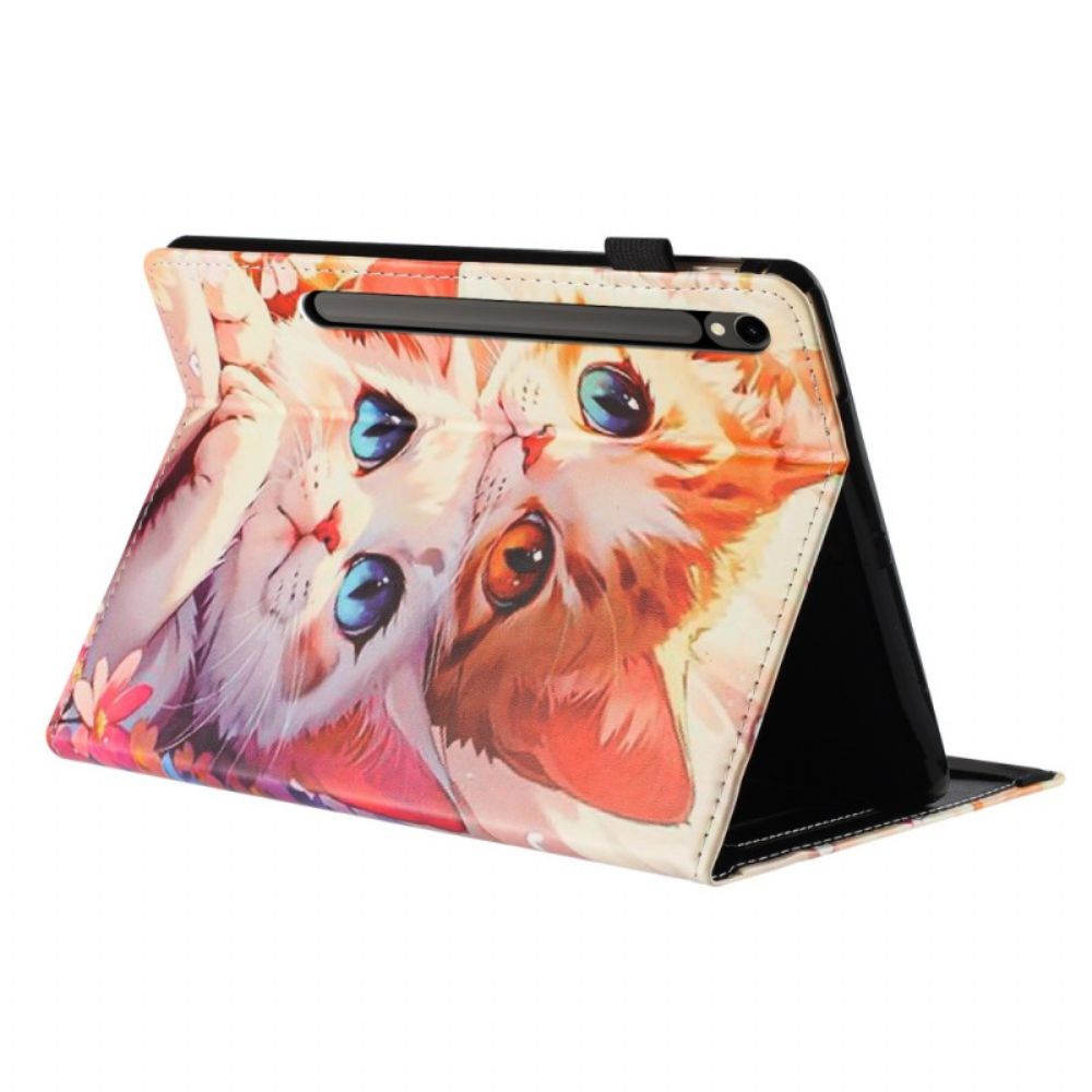 Hoesje Case Samsung Galaxy Tab S10 Fe Telefoonhoesje Ontwerp Met Twee Katten