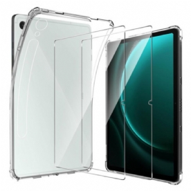 Hoesje Voor Samsung Galaxy Tab S10 Fe Transparant Met 2 Geharde Glazen Schermbeschermers