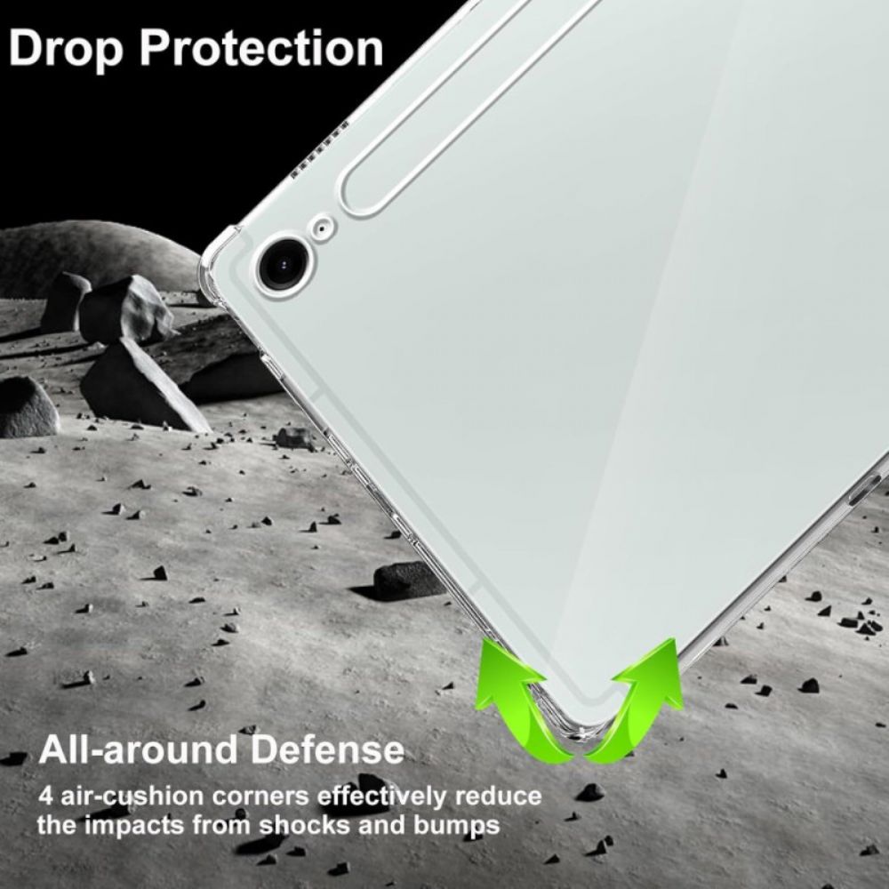 Hoesje Voor Samsung Galaxy Tab S10 Fe Transparant Met 2 Geharde Glazen Schermbeschermers