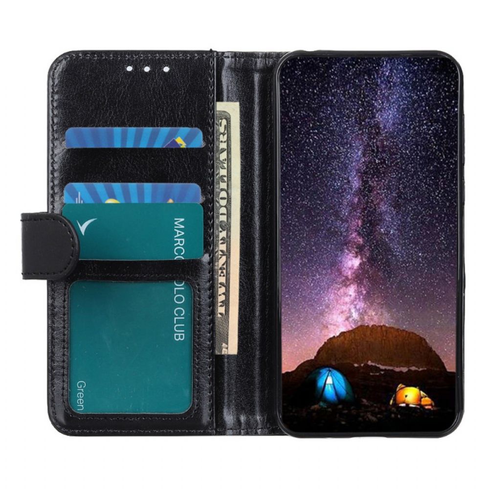 Flip Case Leren Oneplus 15r Lakleer Imitatieleer