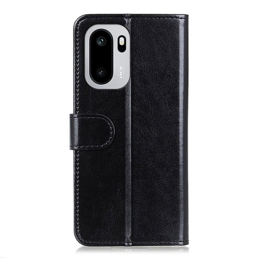 Flip Case Leren Oneplus 15r Lakleer Imitatieleer