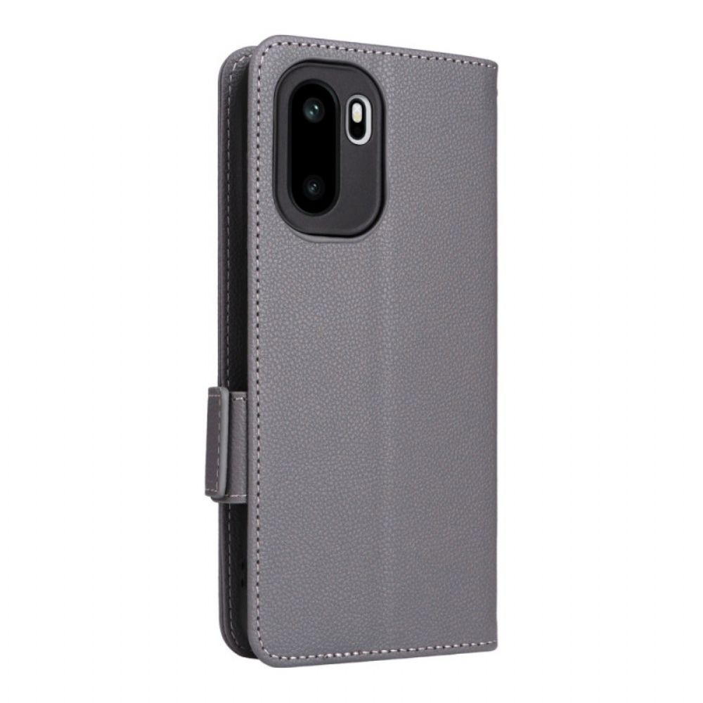 Flip Case Leren Oneplus 15r Lychee-textuur Met Bandje