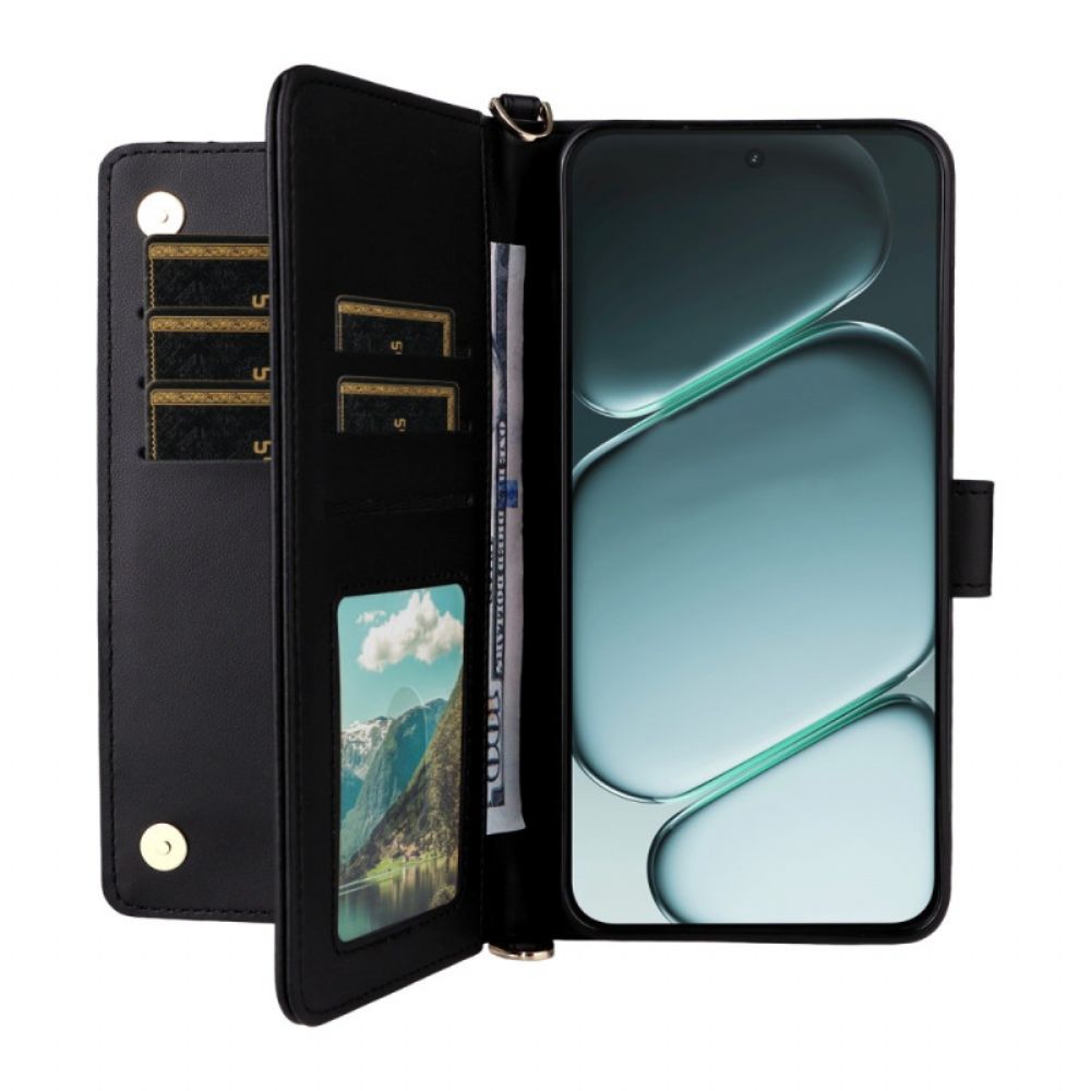 Folio-hoesje Oneplus 15r Telefoonhoesje 6 Kaartsleuven Met Bandjes