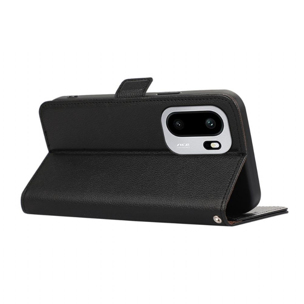 Leren Hoesje Oneplus 15r Abeel Lychee-textuur Bescherming Hoesje