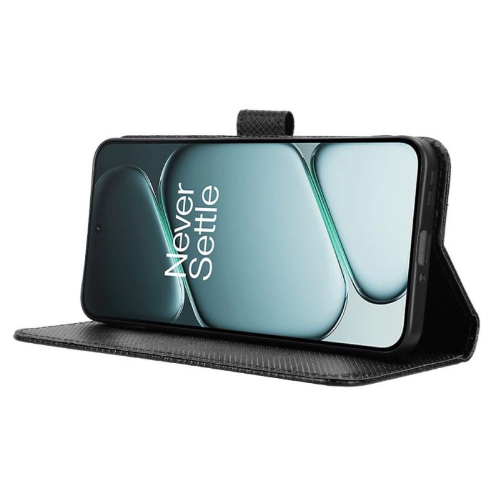 Leren Hoesje Oneplus 15r Diamanttextuur Bescherming Hoesje