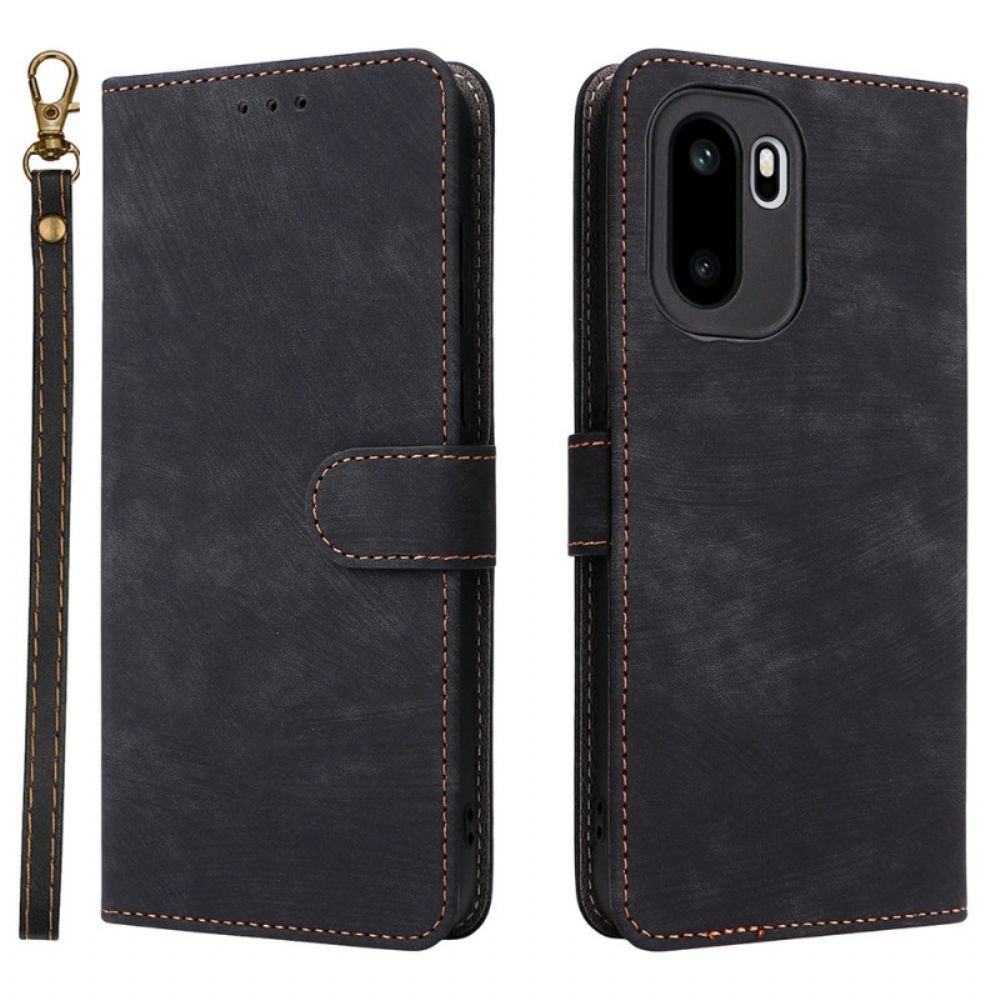 Leren Hoesje Oneplus 15r Rfid-blokkerend Suède-effect Bescherming Hoesje