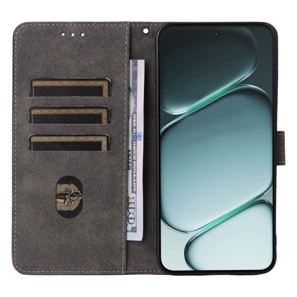 Leren Hoesje Oneplus 15r Rfid-blokkerend Suède-effect Bescherming Hoesje