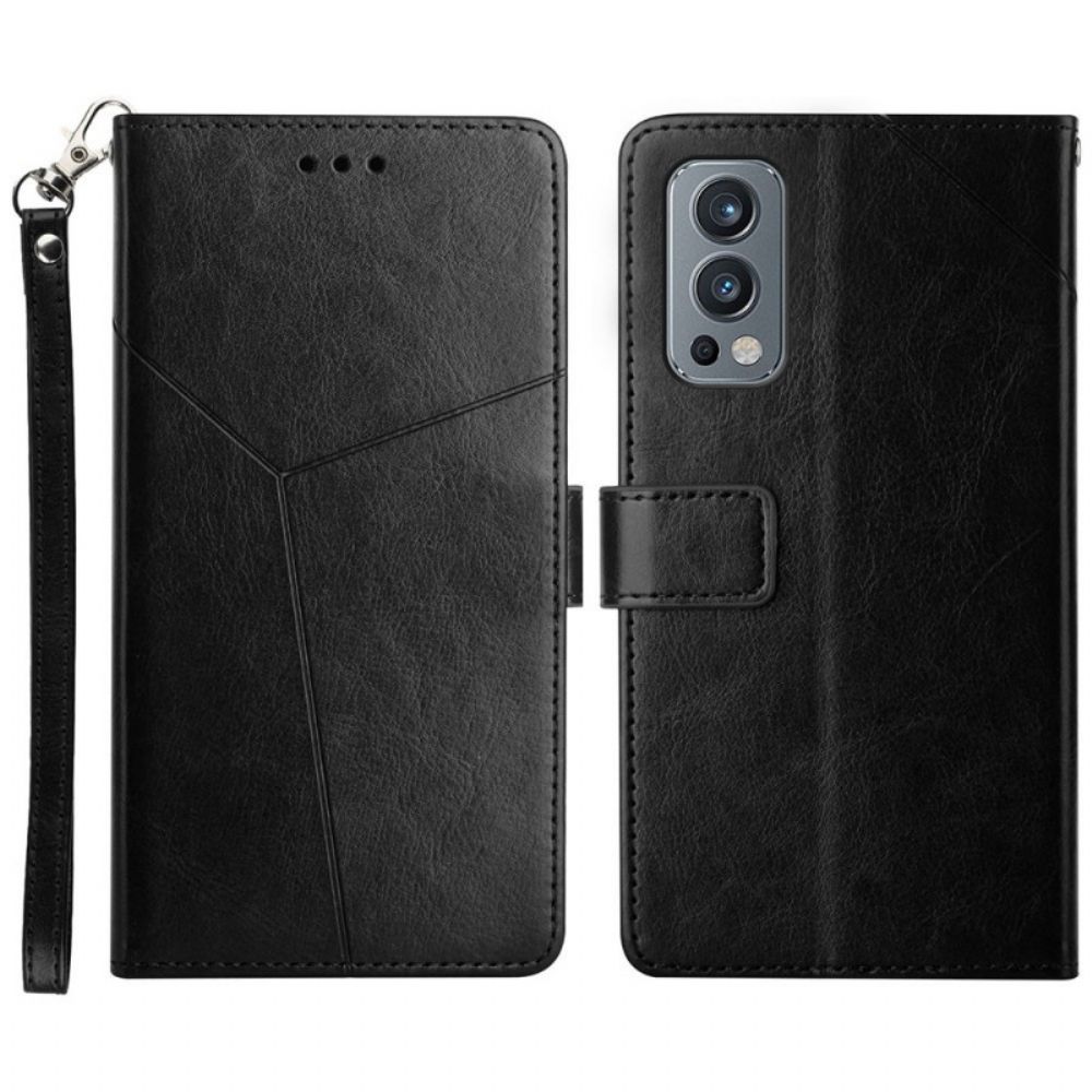 Folio-hoesje voor OnePlus Nord 2 5G Geo Y Design Lederen Stijl