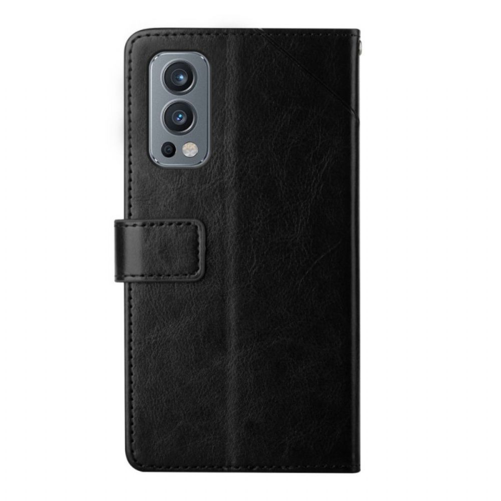 Folio-hoesje voor OnePlus Nord 2 5G Geo Y Design Lederen Stijl