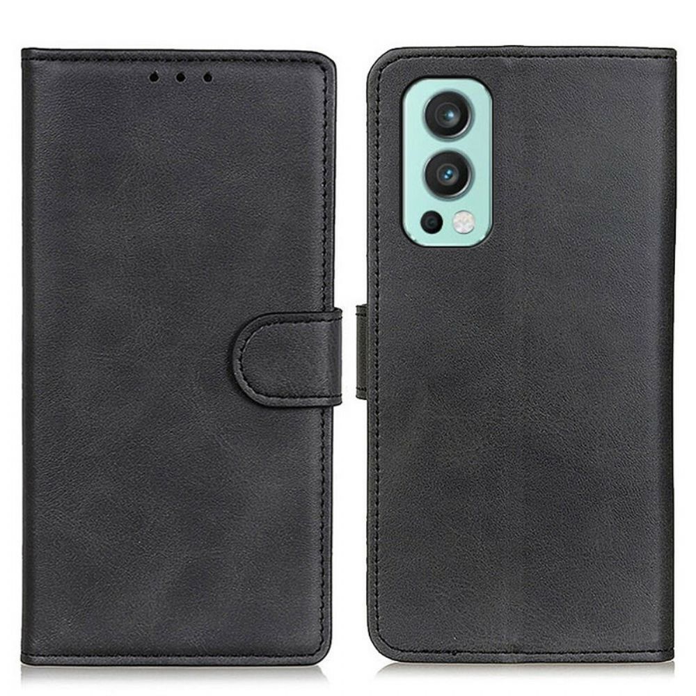Folio-hoesje voor OnePlus Nord 2 5G Retro Leereffect Mat