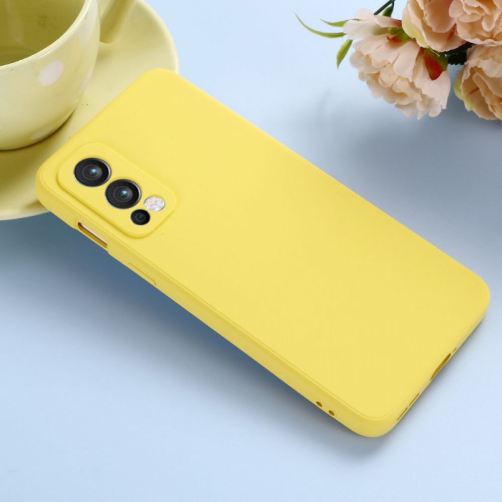 Hoesje voor OnePlus Nord 2 5G Vloeibare Siliconen Met Koord