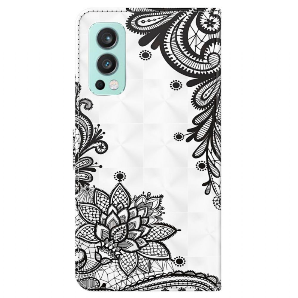 Leren Hoesje voor OnePlus Nord 2 5G Chique Kant