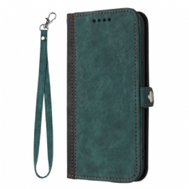 Folio-hoesje Poco X6 Pro 5g Telefoonhoesje Tweekleurig Met Dubbele Sluiting En Riem