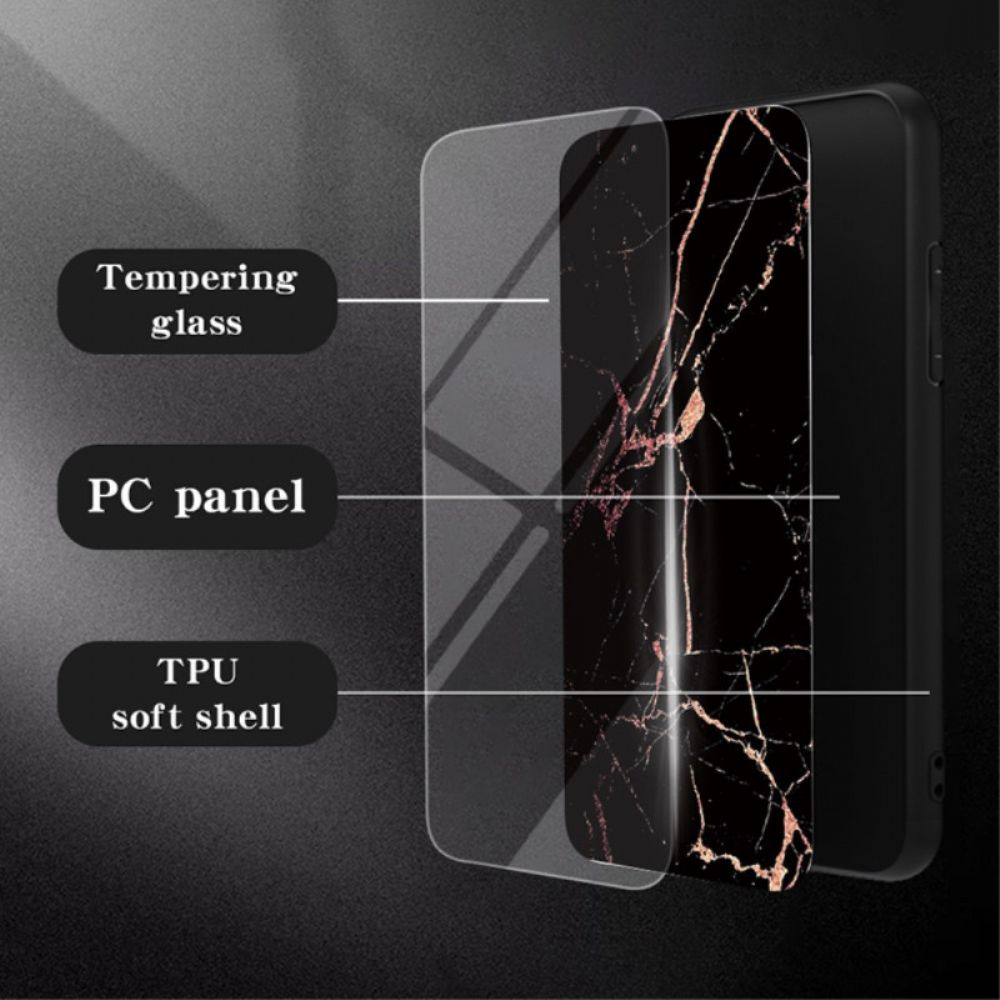 Hoesje Poco X6 Pro 5g Marmer Gehard Glas