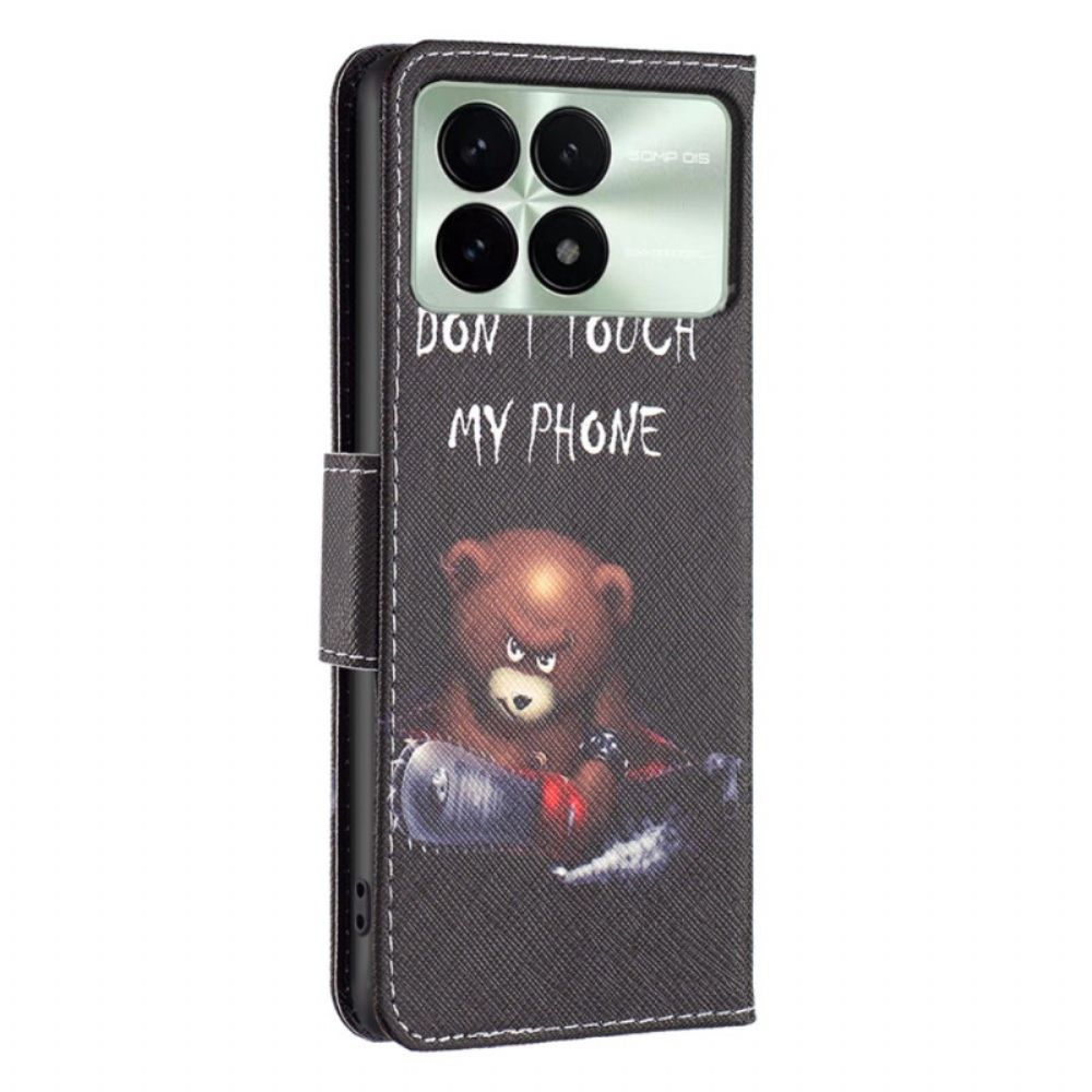 Leren Hoesje Poco X6 Pro 5g Gevaarlijke Beer Bescherming Hoesje