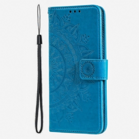 Leren Hoesje Poco X6 Pro 5g Mandala Zon Met Riem Bescherming Hoesje