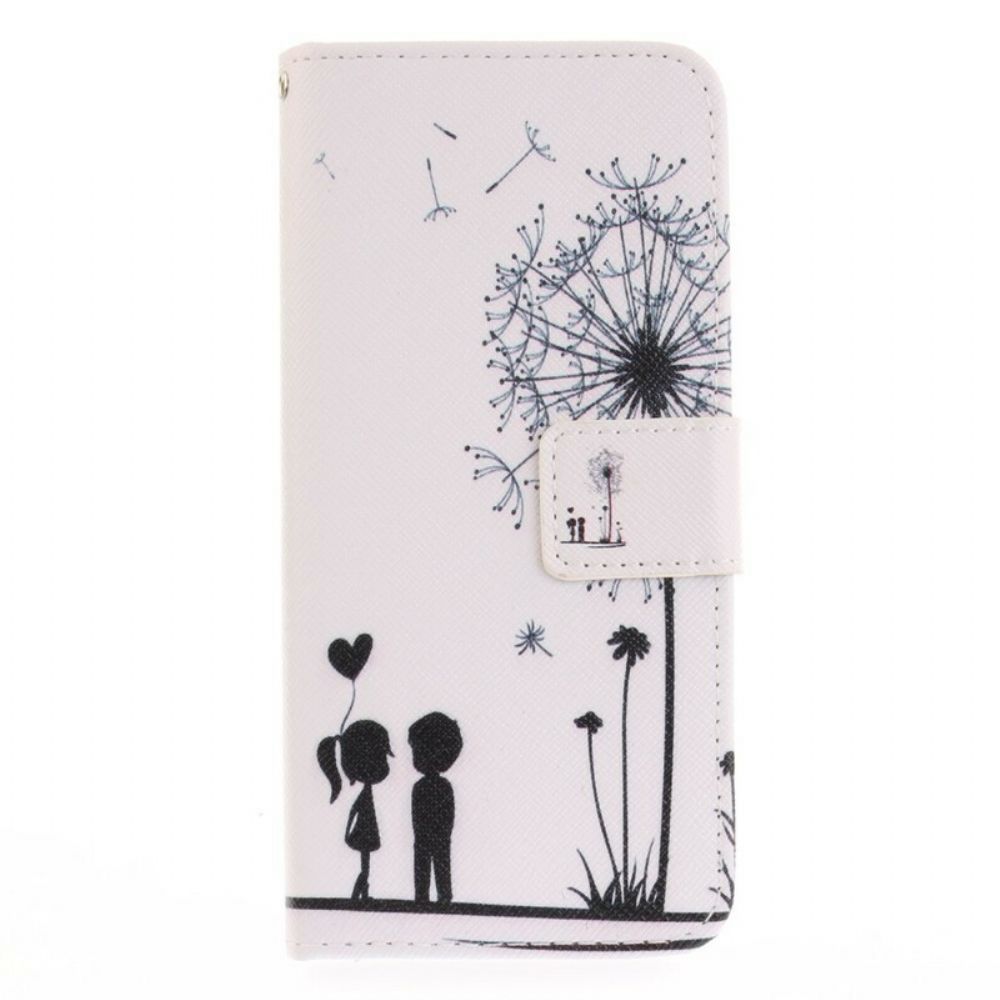 Leren Hoesje voor Samsung Galaxy S8 Liefde Paardebloem
