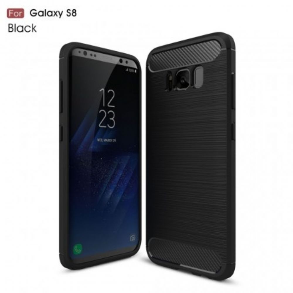 Telefoonhoesje voor Samsung Galaxy S8 Geborstelde Koolstofvezel