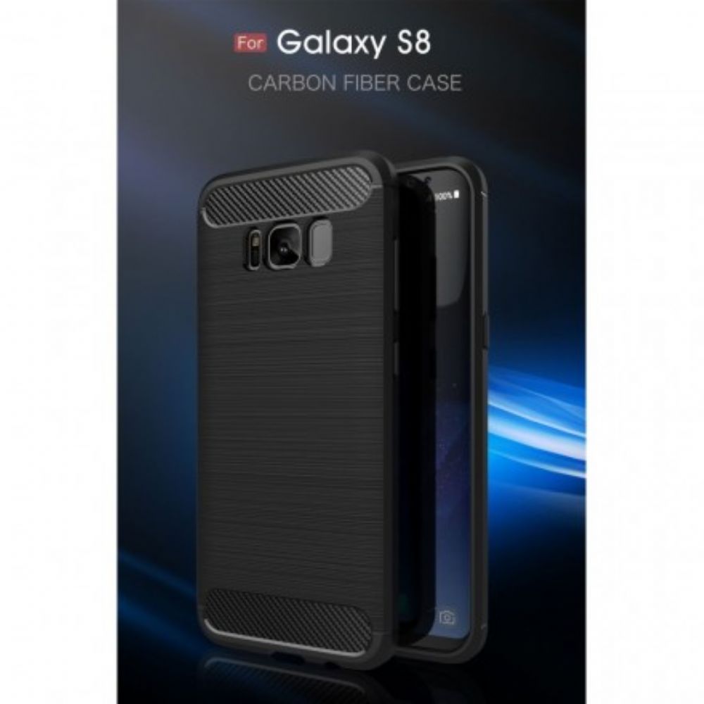 Telefoonhoesje voor Samsung Galaxy S8 Geborstelde Koolstofvezel