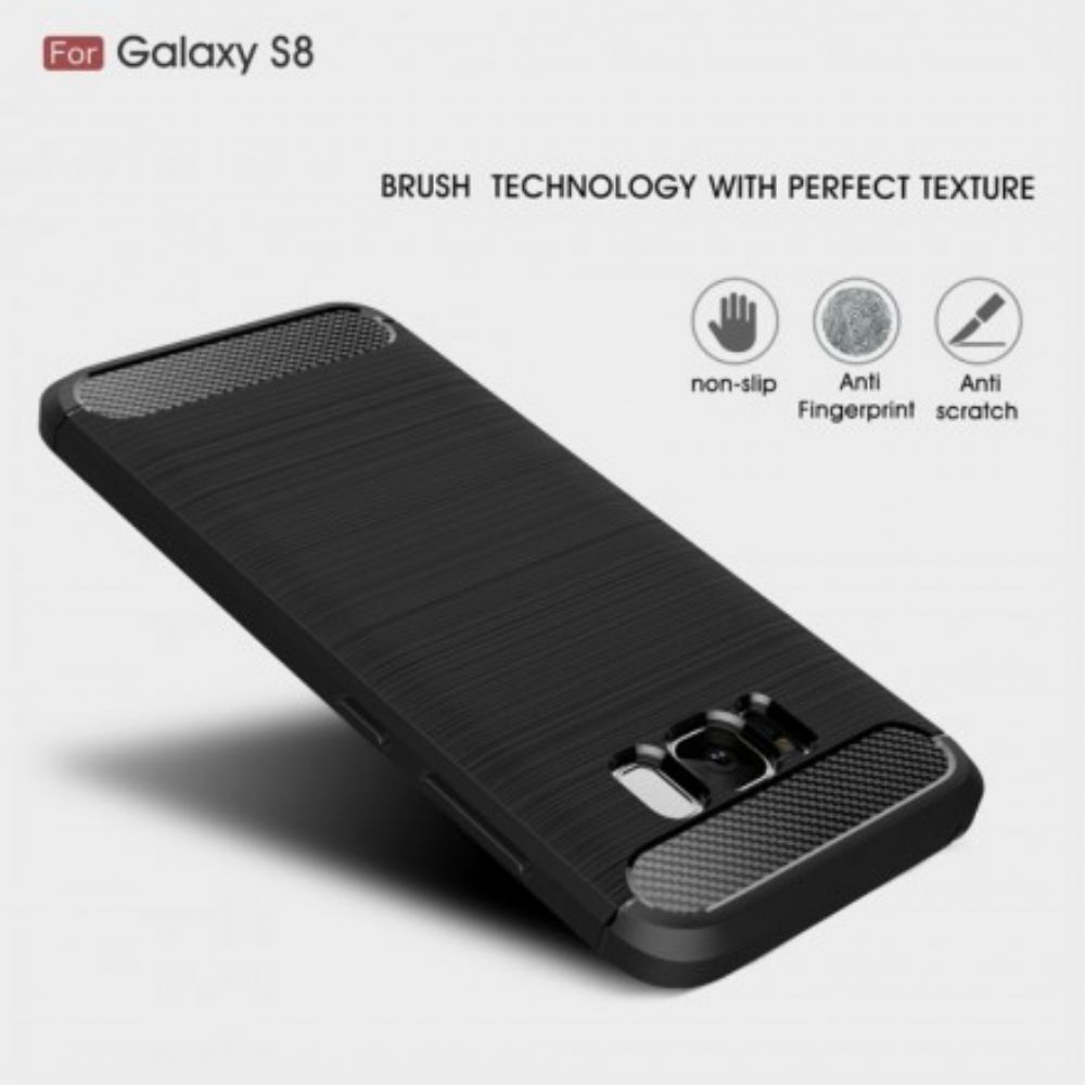 Telefoonhoesje voor Samsung Galaxy S8 Geborstelde Koolstofvezel