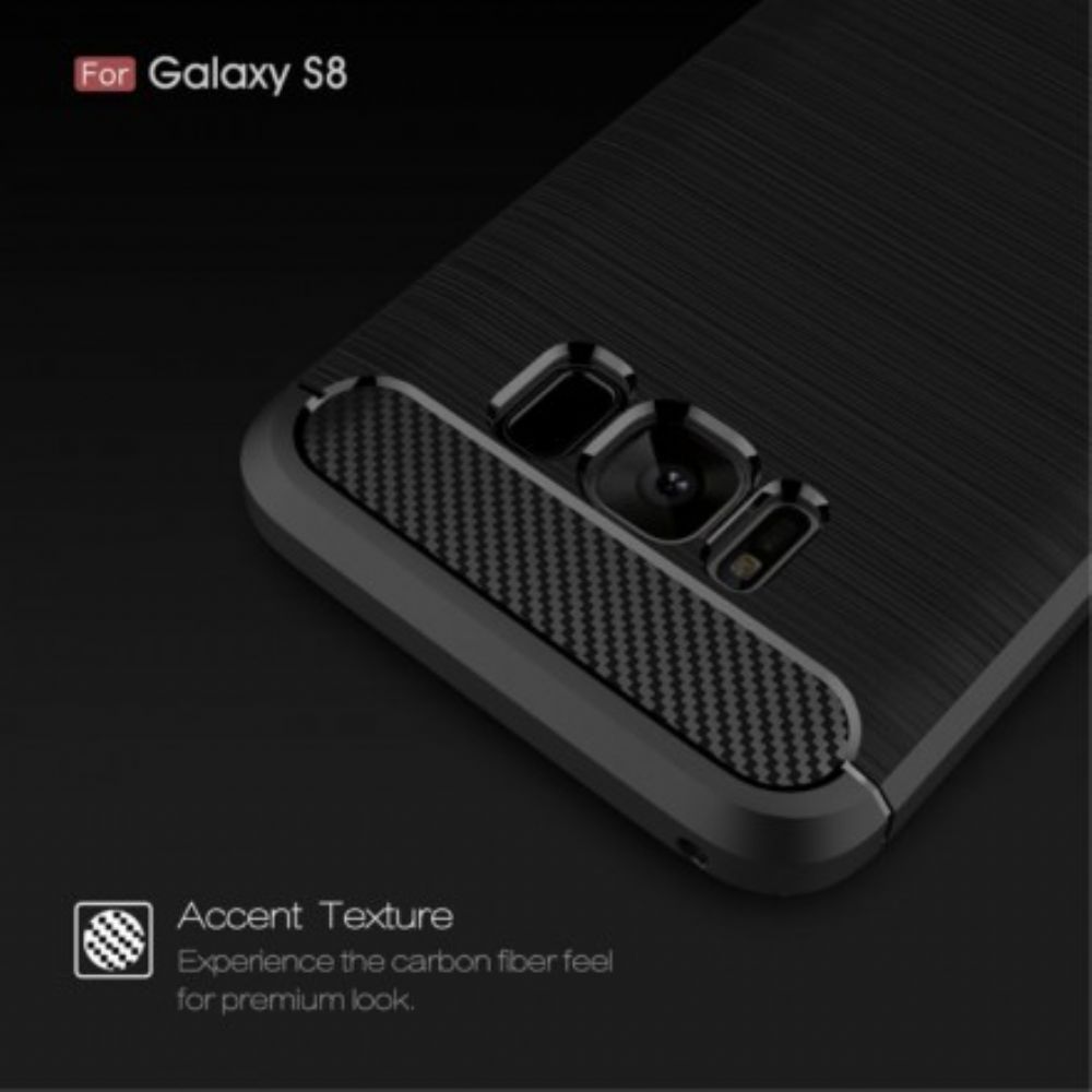 Telefoonhoesje voor Samsung Galaxy S8 Geborstelde Koolstofvezel
