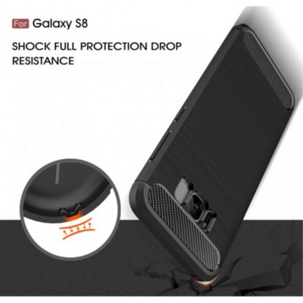 Telefoonhoesje voor Samsung Galaxy S8 Geborstelde Koolstofvezel