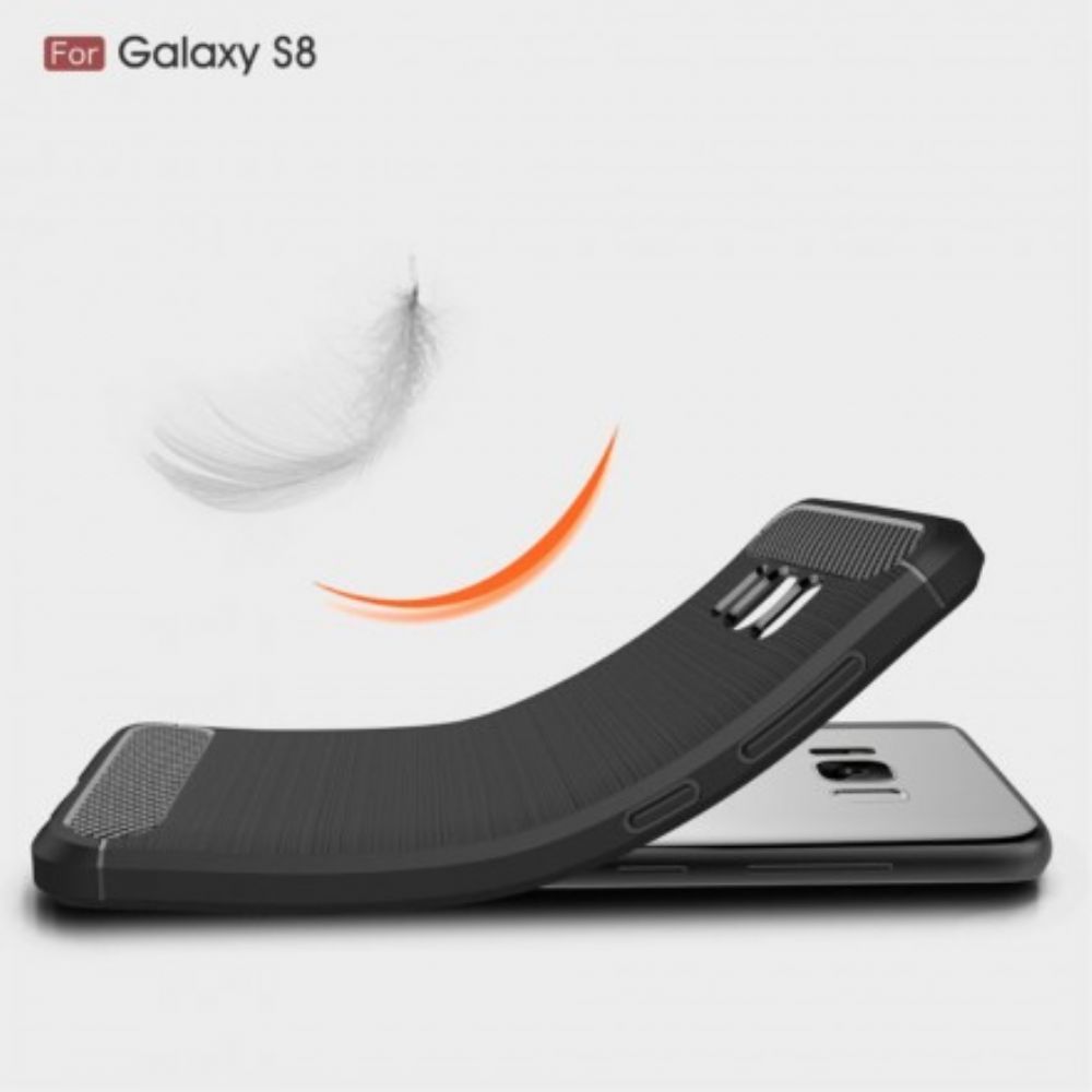 Telefoonhoesje voor Samsung Galaxy S8 Geborstelde Koolstofvezel