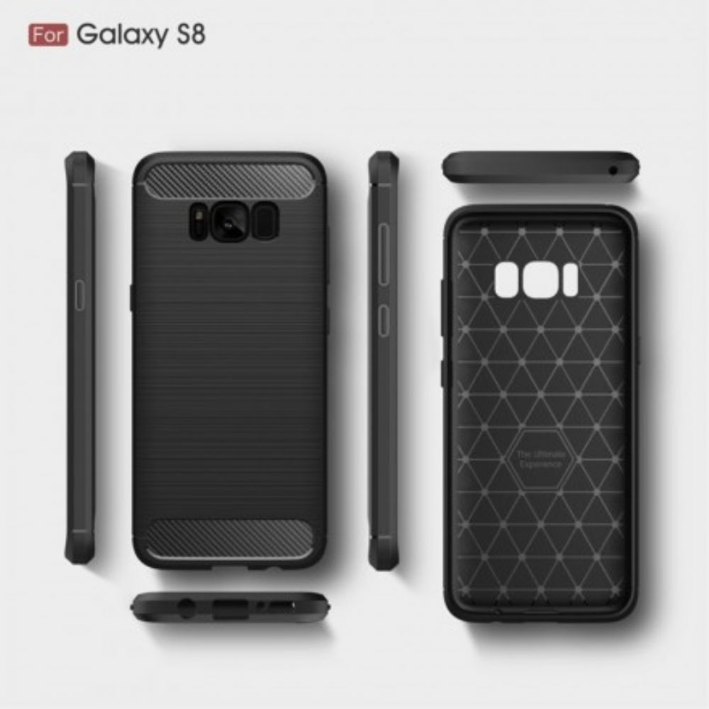 Telefoonhoesje voor Samsung Galaxy S8 Geborstelde Koolstofvezel