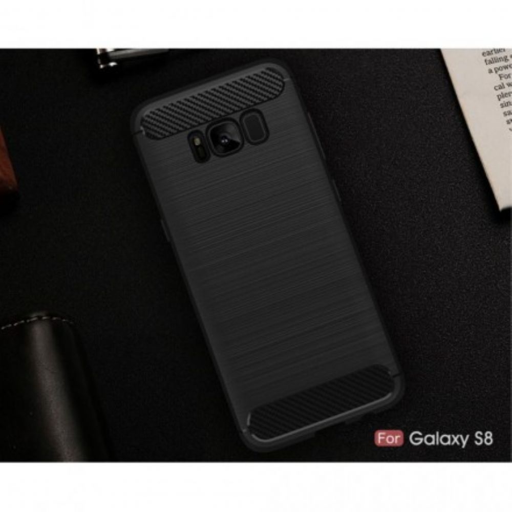 Telefoonhoesje voor Samsung Galaxy S8 Geborstelde Koolstofvezel