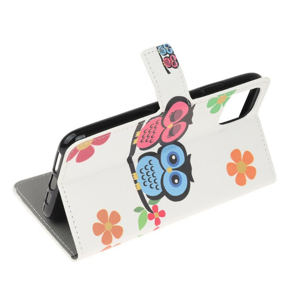 Folio-hoesje voor iPhone 11 Pro Paar Uilen