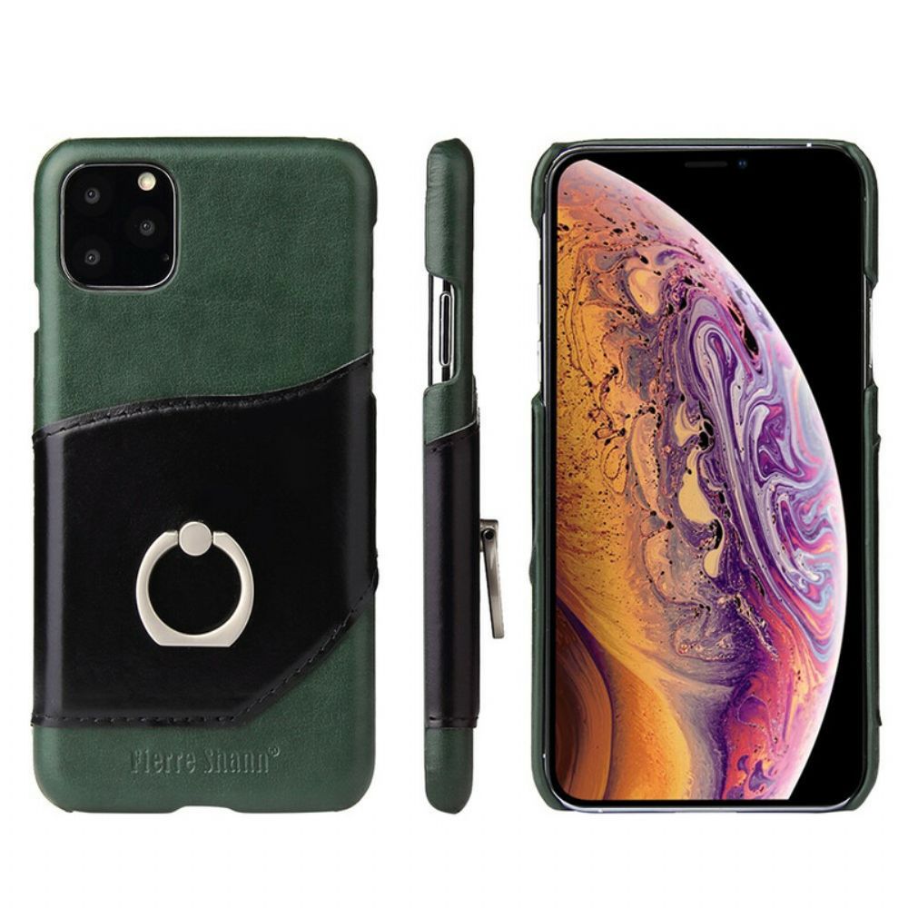 Hoesje voor iPhone 11 Pro Fierre Shann-kaarthouder En Ringhouder