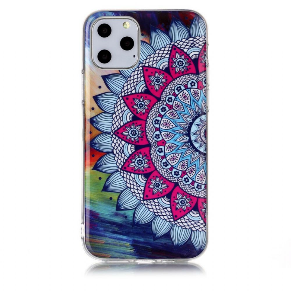 Hoesje voor iPhone 11 Pro Fluorescerende Kleurrijke Mandala