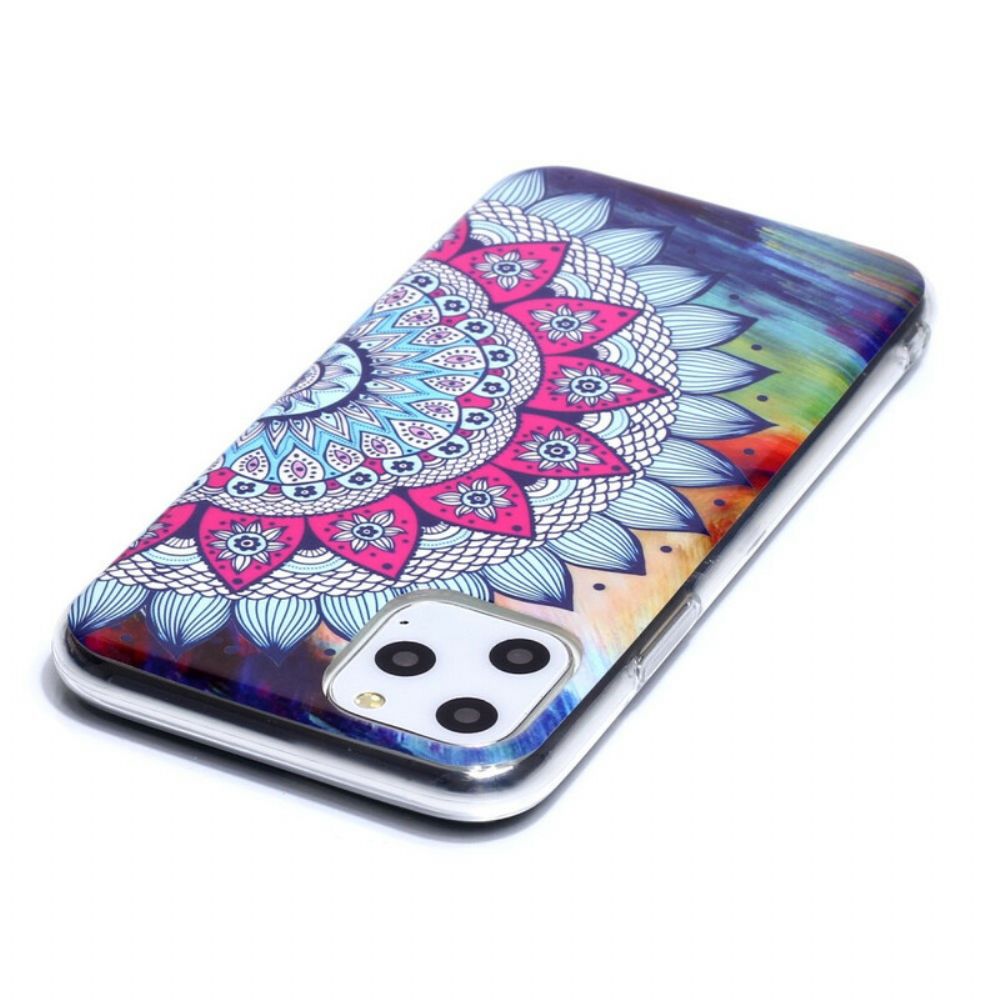 Hoesje voor iPhone 11 Pro Fluorescerende Kleurrijke Mandala