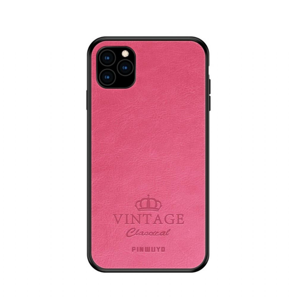 Hoesje voor iPhone 11 Pro Vintage Leereffect Pinwuyo