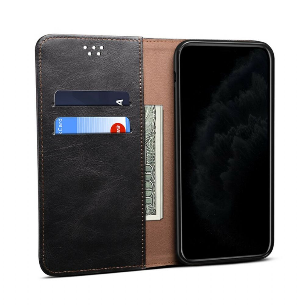 Bescherming Hoesje voor OnePlus 8T Folio-hoesje Gewaxt Kunstleer
