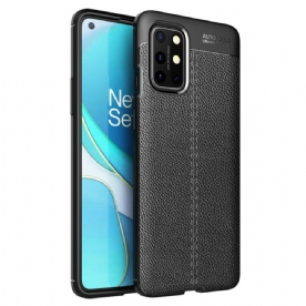 Hoesje voor OnePlus 8T Dubbele Lijn Litchi Leder Effect