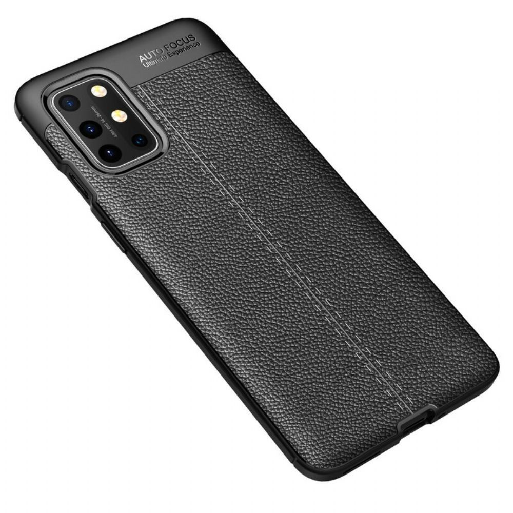 Hoesje voor OnePlus 8T Dubbele Lijn Litchi Leder Effect